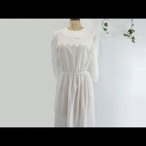 VIntage White Summer Dress 80s